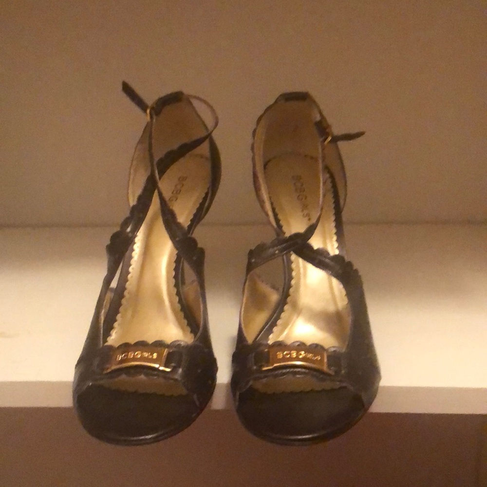 BCBGirls brown leather heels.